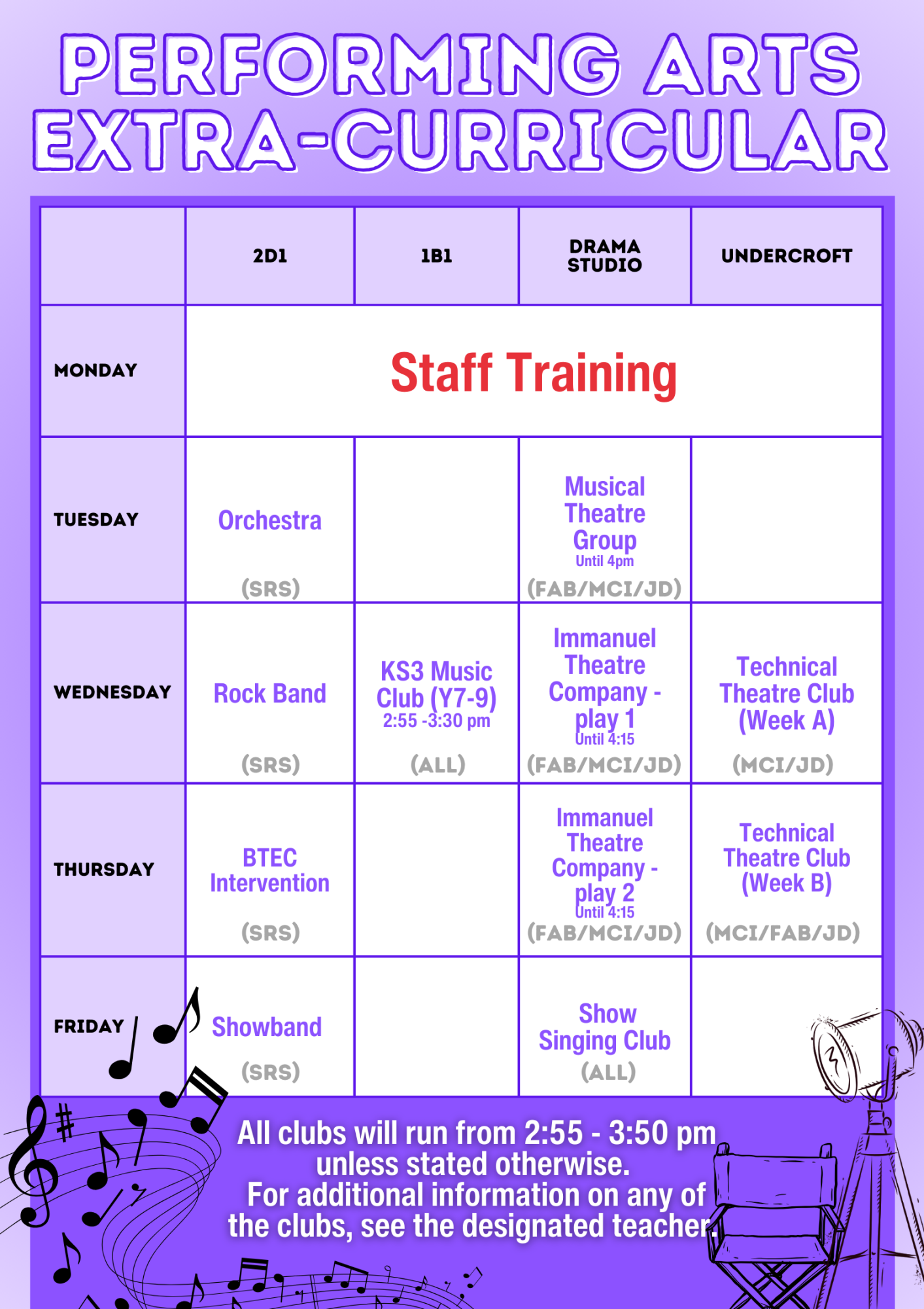 Extra Curricular Performing Arts Timetable (3)
